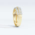 Round Lab-Grown Diamond Pavé Wide Half-Eternity Ring in Yellow Gold Side View